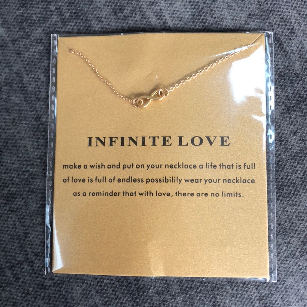 14k Gold Dipped Infinite Love Necklace - Picture 1 of 4